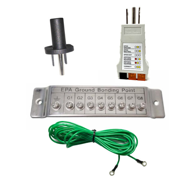 GBPKIT Banana Outlet Adapter, Outlet Circuit Tester, 9 Bond Points Ground Terminal with 15' Cord