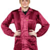 Burgundy 8812 Series ESD Jackets:  Lapel Collar, Three Snap Adjustment Sleeve