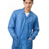 Light Blue 9010 Series ESD Jackets: Lapel Collar, Three Snap Adjustment Sleeve