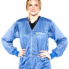 Blue 8812 Series ESD Jackets: V-Neck, ESD Knit Cuff