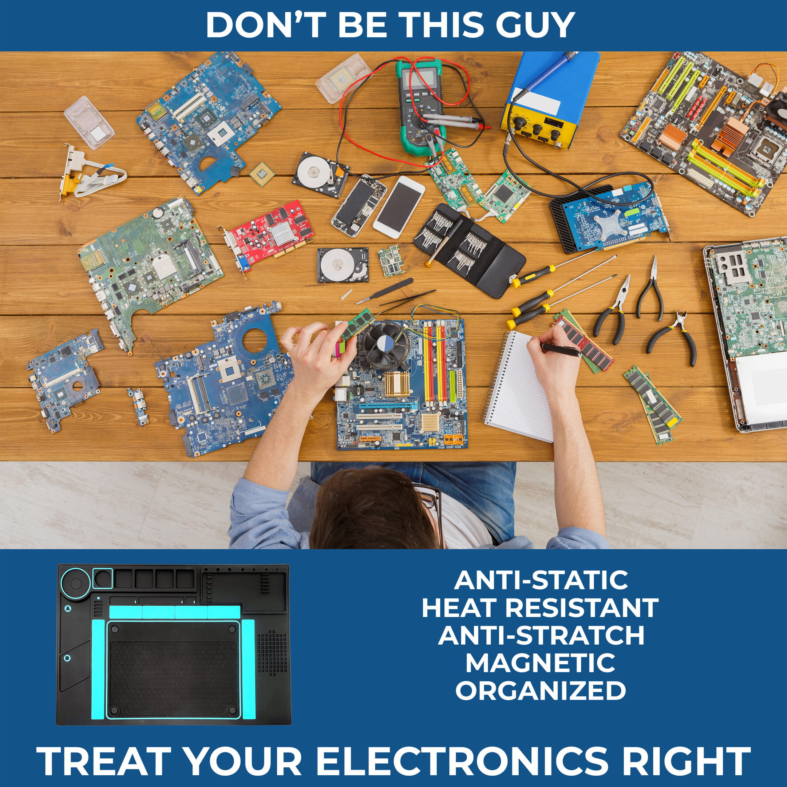 Premium ESD Safe Heat Resistant Magnetic Soldering Mat - Image 3